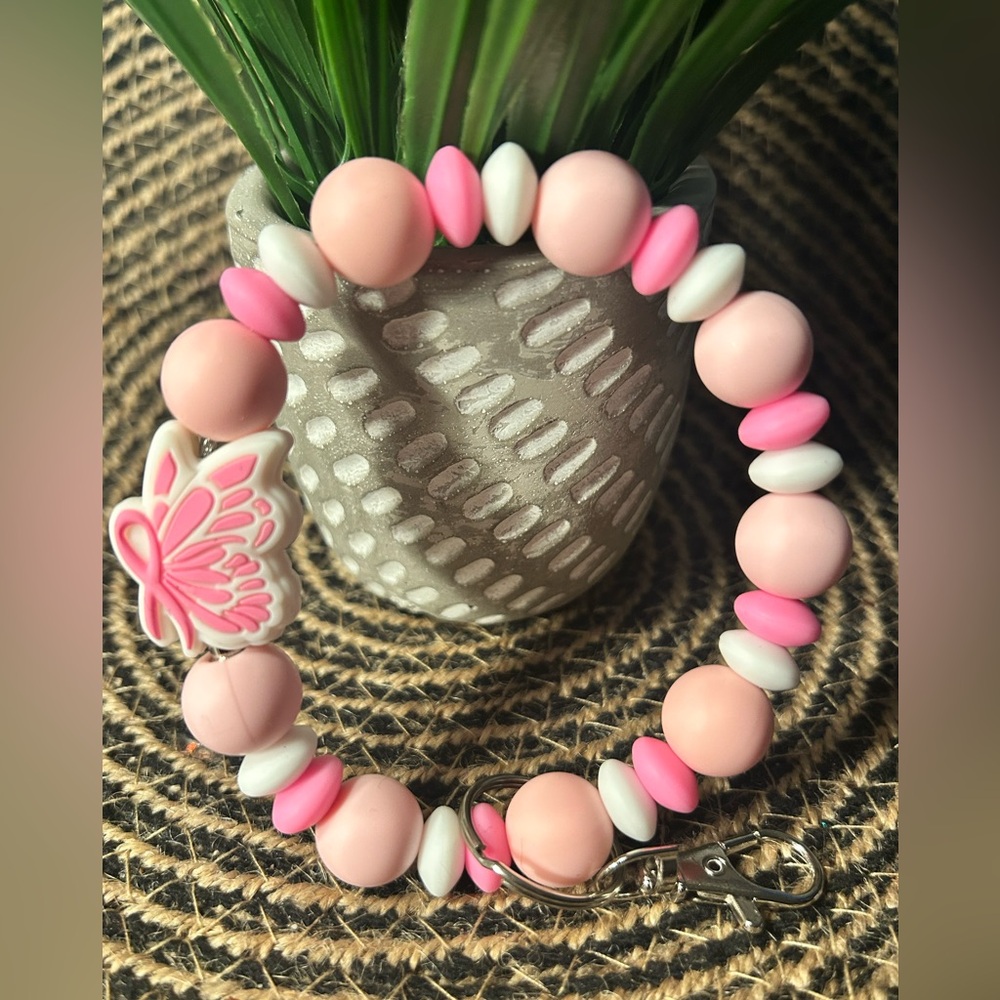 Mom Beaded Keychain Wristlet